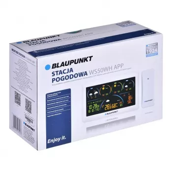 Oro stotis BLAUPUNKT WS50WH su programėle, belaidis vidaus/lauko temperatūros stebėjimas