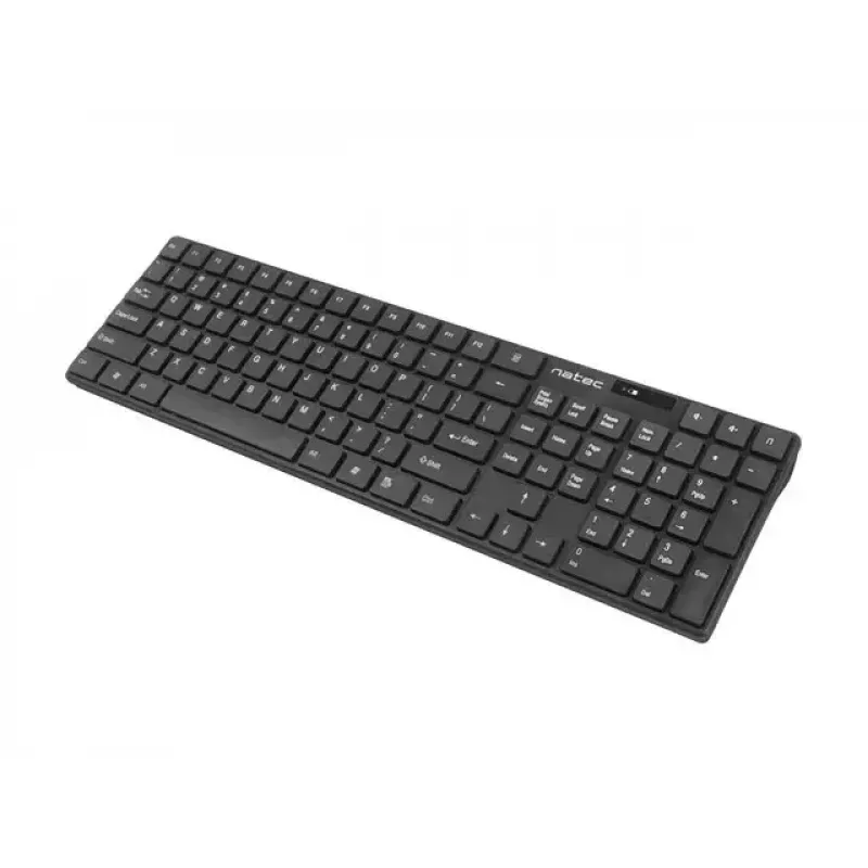 Belaidis klaviatūros ir pelės rinkinys NATEC Stingray NZB-1440 — RF belaidis, pilno dydžio 108 klavišų QWERTY, JAV anglų, juodas
