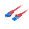 LANBERG RJ-45 Cat6a jungiamasis kabelis PCF6A-10CC-0100-R, 1 m, S/FTP, CCA, LSZH, raudonas