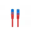 LANBERG RJ-45 Cat6a jungiamasis kabelis PCF6A-10CC-0100-R, 1 m, S/FTP, CCA, LSZH, raudonas