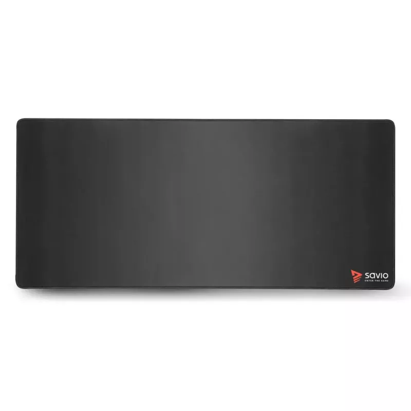 Pelėdos kilimėlis SAVIO Black Edition Turbo Dynamic XL — žaidimų audinys/guma 900×400×3 mm, susiūti kraštai, neslystantis pagrindas