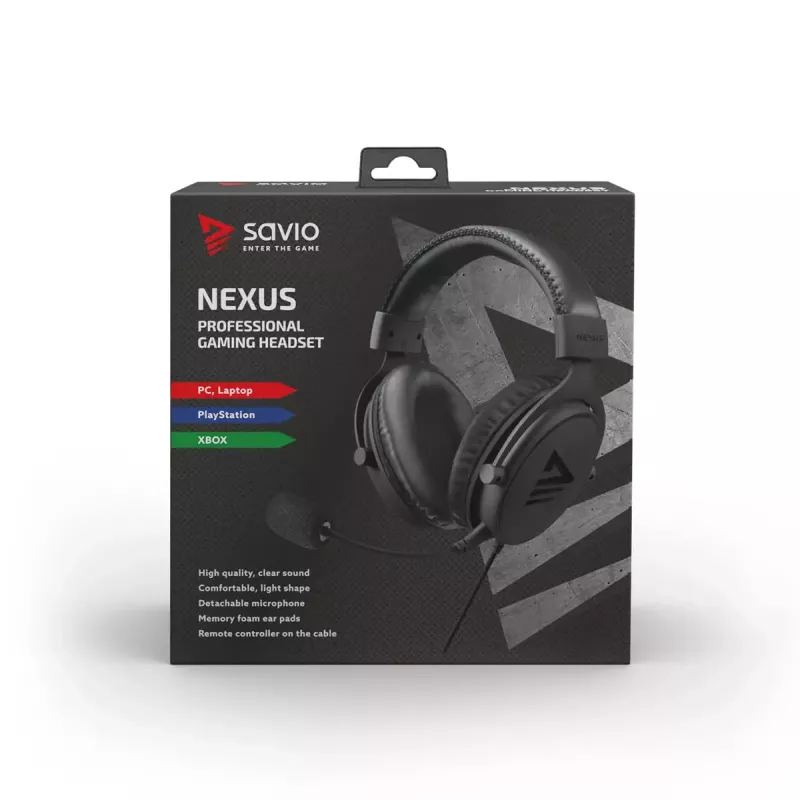 Ausinės Savio NEXUS Wired Gaming juodos