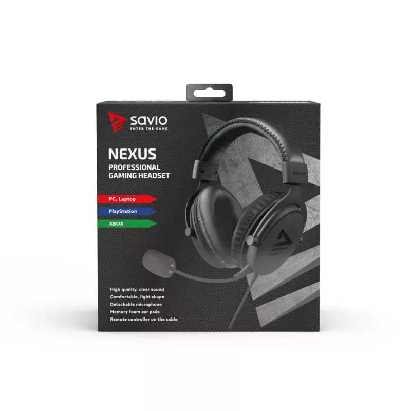 Ausinės Savio NEXUS Wired Gaming juodos