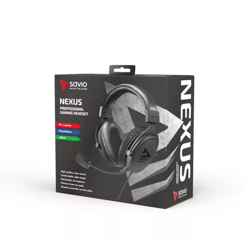 Ausinės Savio NEXUS Wired Gaming juodos
