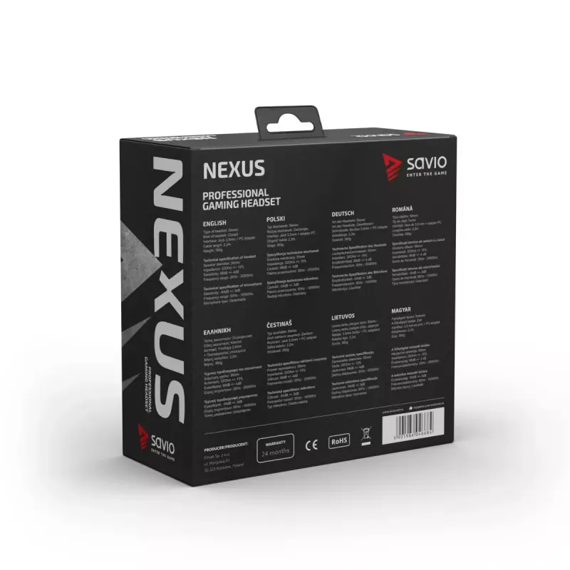 Ausinės Savio NEXUS Wired Gaming juodos
