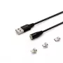 USB 2.0 laidas SAVIO CL-155, USB A į keičiamą USB-C / Micro-USB B / Lightning, 2 m, juodas