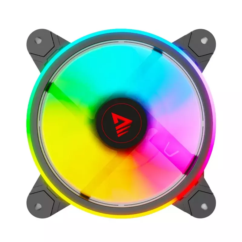 120 mm ARGB ventiliatoriaus 4 rinkinys SAVIO FAN-01 su valdikliu ir nuotolinio valdymo pultu, 12 V, 1200 RPM, 25 dB (juoda)