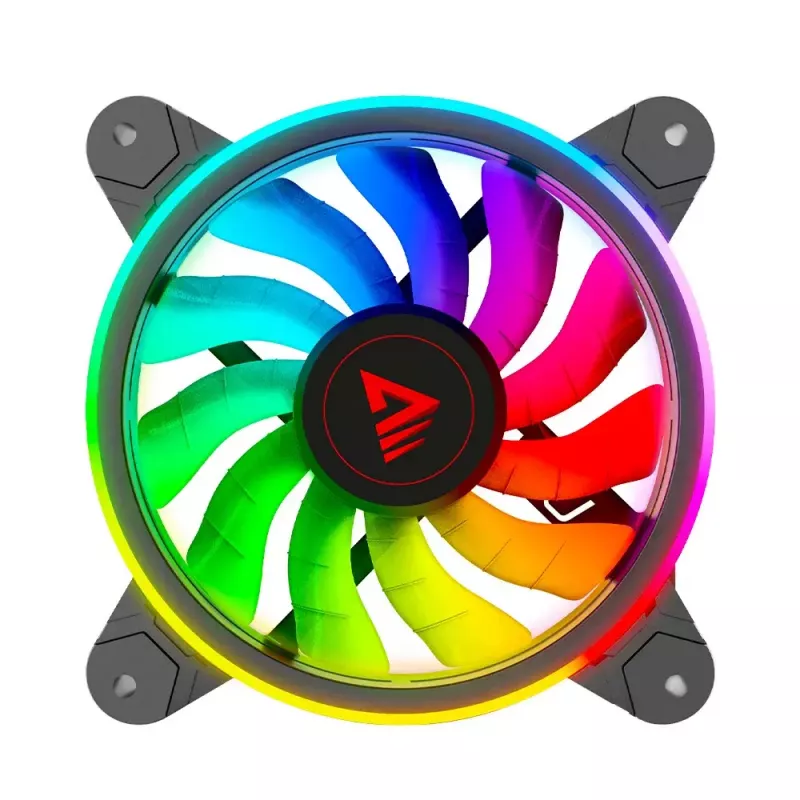 120 mm ARGB ventiliatoriaus 4 rinkinys SAVIO FAN-01 su valdikliu ir nuotolinio valdymo pultu, 12 V, 1200 RPM, 25 dB (juoda)