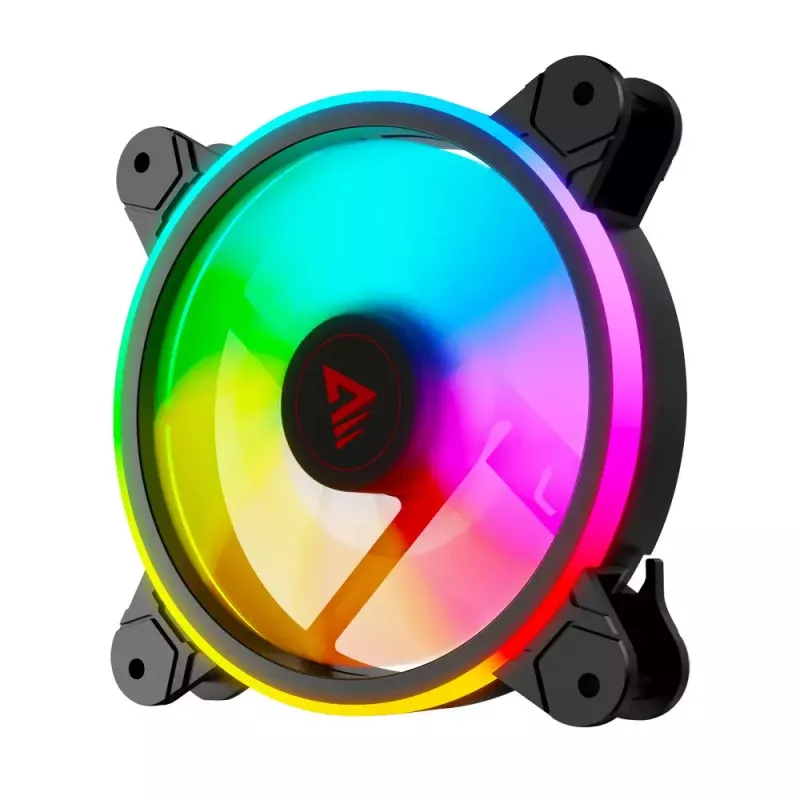 120 mm ARGB ventiliatoriaus 4 rinkinys SAVIO FAN-01 su valdikliu ir nuotolinio valdymo pultu, 12 V, 1200 RPM, 25 dB (juoda)