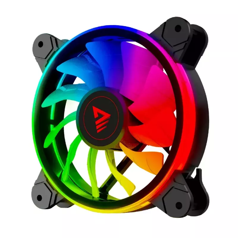 120 mm ARGB ventiliatoriaus 4 rinkinys SAVIO FAN-01 su valdikliu ir nuotolinio valdymo pultu, 12 V, 1200 RPM, 25 dB (juoda)
