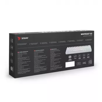 Mechaninė klaviatūra Savio WHITEOUT X2 RED Gaming USB QWERTY 61 klavišų