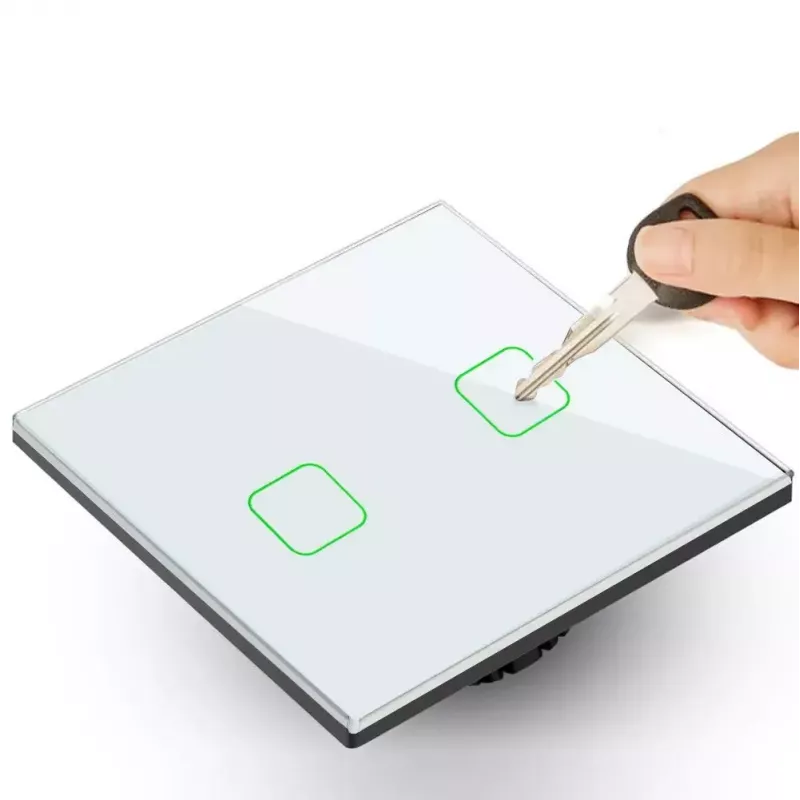 Liečiamas šviesos jungiklis MACLEAN MCE703W, stiklinė panelė, 1 grupė, 220V