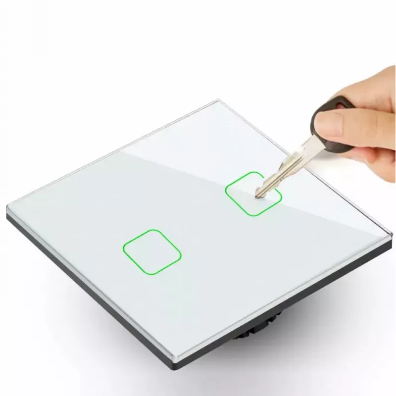 Liečiamas šviesos jungiklis MACLEAN MCE703W, stiklinė panelė, 1 grupė, 220V