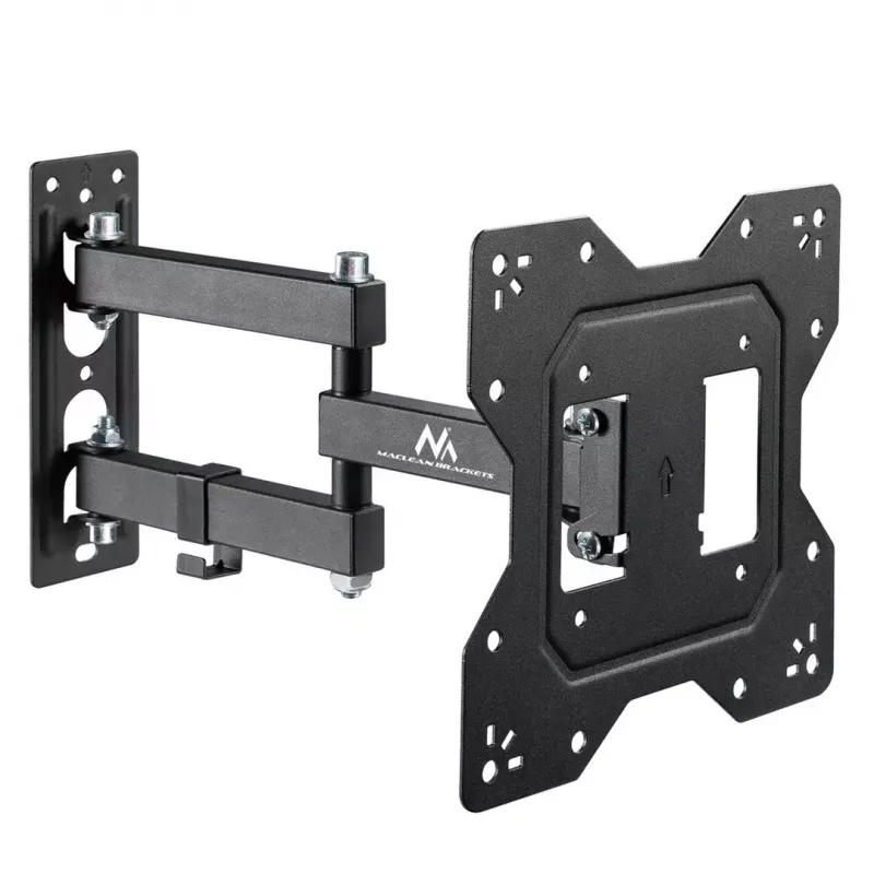 Sieninis laikiklis MACLEAN MC-700N VESA 200x200, 23–43 colių ekranams, max 30 kg, juodas