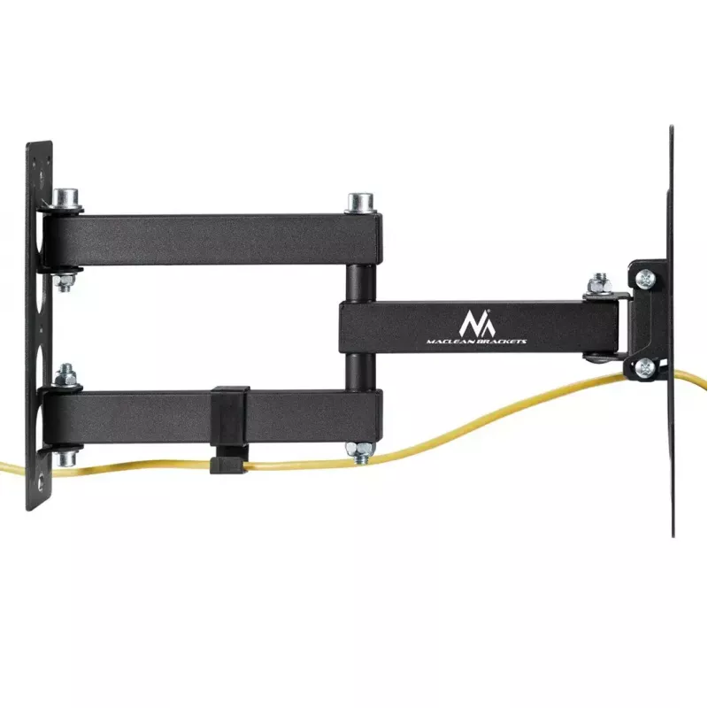 Sieninis laikiklis MACLEAN MC-700N VESA 200x200, 23–43 colių ekranams, max 30 kg, juodas