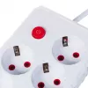 Maitinimo juosta MACLEAN MCE393 W — 4 lizdai + 3×USB, 110–240V, 2,1A USB, 2500W, 3 m, balta