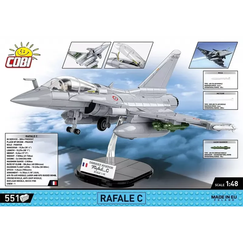 Konstrukcinis blokų rinkinys Cobi Rafale C, 551 detalė, modelis COBl-5901