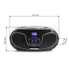 Nešiojamas boombox MANTA BBX007 su Bluetooth 5.0, FM radiju (87.5–108 MHz), LCD, teleskopine antena