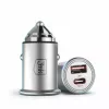 Automobilinis įkroviklis 3MK Hyper Car Charger 30W sidabrinis