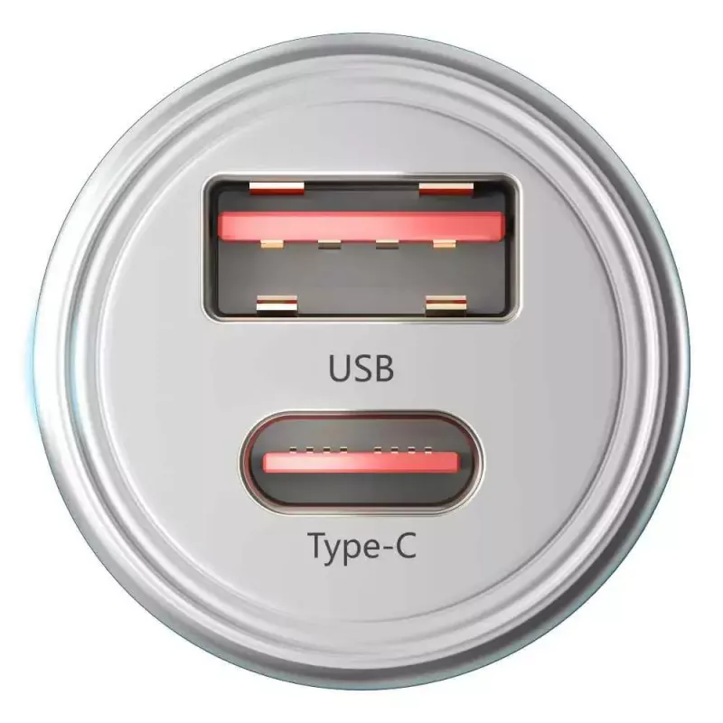 Automobilinis įkroviklis 3MK Hyper Car Charger 30W sidabrinis