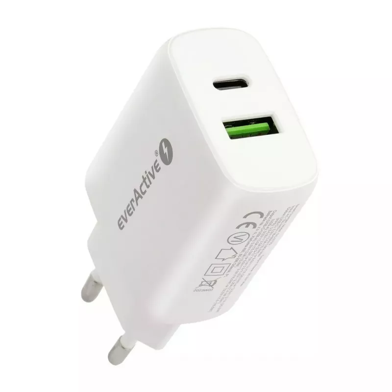 USB-C įkroviklis everActive SC-370Q 25W QC3.0 greitasis įkrovimas
