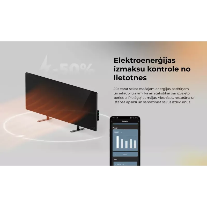 Infragarso elektrinis šildytuvas AENO Premium Eco Smart Heater AGH0005S, pilka