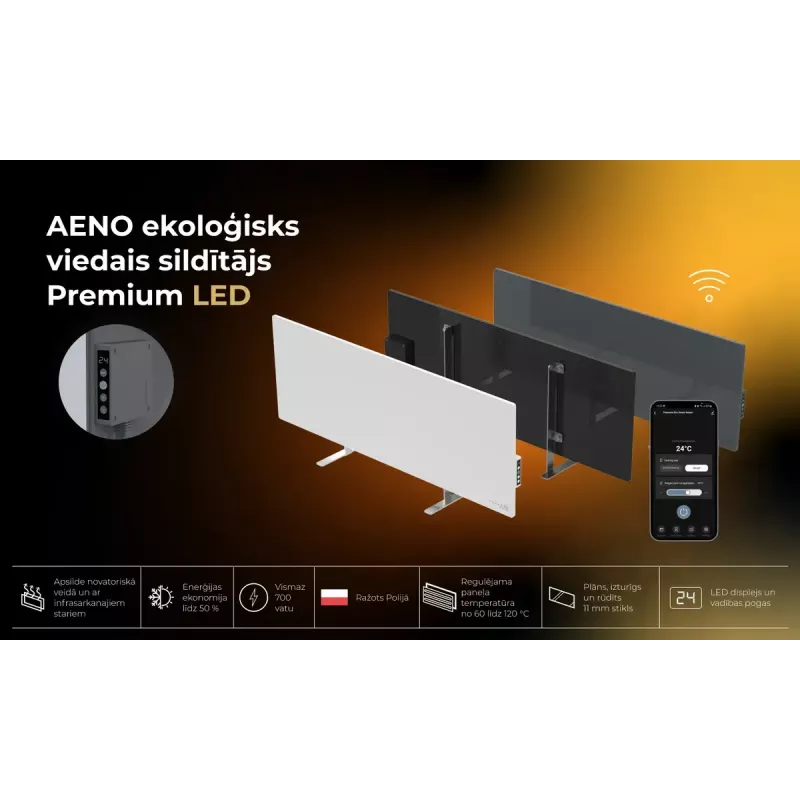 Infragarso elektrinis šildytuvas AENO Premium Eco Smart Heater AGH0005S, pilka