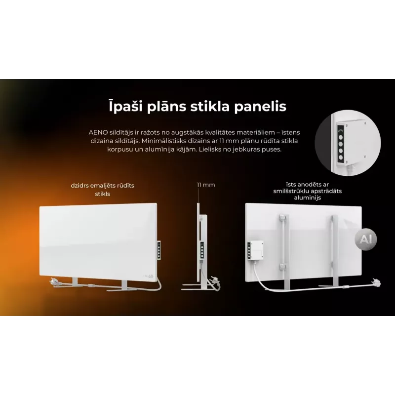 Infragarso elektrinis šildytuvas AENO Premium Eco Smart Heater AGH0005S, pilka