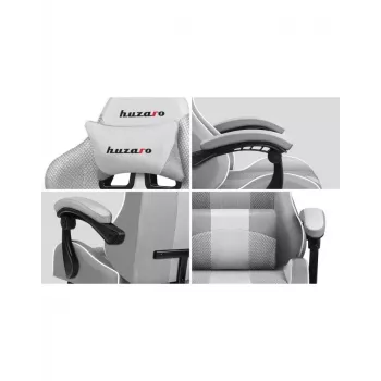 Žaidimų kėdė Huzaro FORCE 4.7 Bucket Seat Pilka — audinys, paminkštinta sėdynė ir atlošas, pakojis, maks. svoris 140 kg, aukštis 113–123 cm