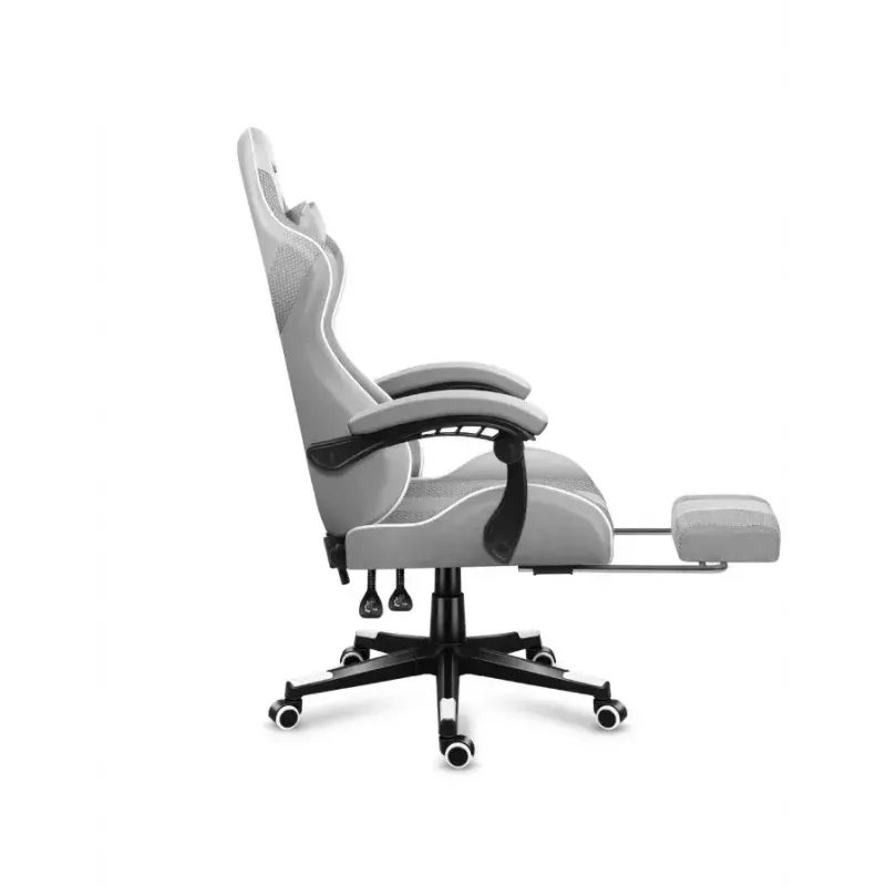 Žaidimų kėdė Huzaro FORCE 4.7 Bucket Seat Pilka — audinys, paminkštinta sėdynė ir atlošas, pakojis, maks. svoris 140 kg, aukštis 113–123 cm