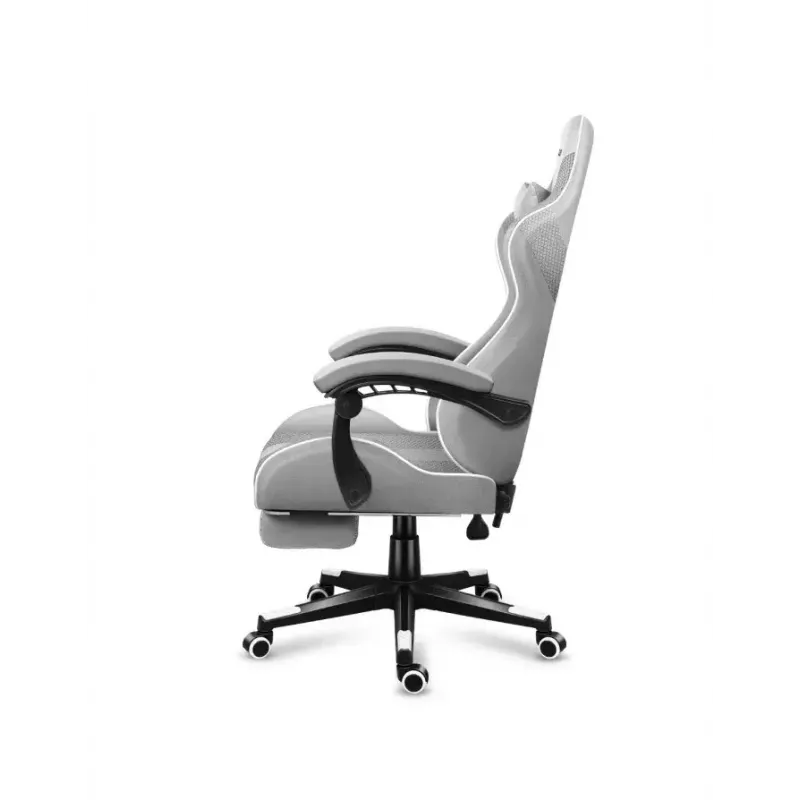 Žaidimų kėdė Huzaro FORCE 4.7 Bucket Seat Pilka — audinys, paminkštinta sėdynė ir atlošas, pakojis, maks. svoris 140 kg, aukštis 113–123 cm
