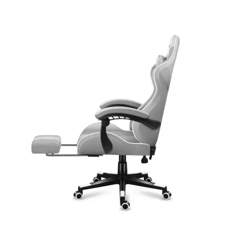 Žaidimų kėdė Huzaro FORCE 4.7 Bucket Seat Pilka — audinys, paminkštinta sėdynė ir atlošas, pakojis, maks. svoris 140 kg, aukštis 113–123 cm