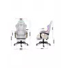 Žaidimų kėdė Huzaro FORCE 4.7 RGB White – medžiaginis kaušinis sėdynė, maks. apkrova 140 kg, aukštis reguliuojamas 43–53 cm, atlošo kampas 90–140°