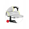 Žaidimų kėdė Huzaro FORCE 4.7 RGB White – medžiaginis kaušinis sėdynė, maks. apkrova 140 kg, aukštis reguliuojamas 43–53 cm, atlošo kampas 90–140°