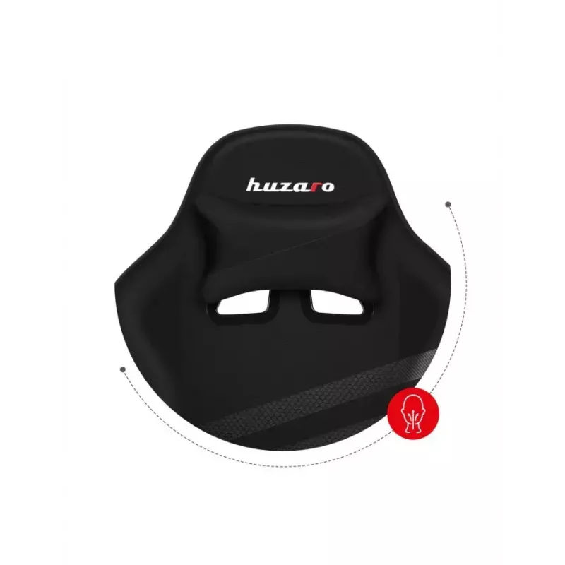 Gaming kėdė Huzaro FORCE 4.4 CARBON — medžiaginis kaušinis sėdynė, aukštis 115–125 cm, maks. apkrova 130 kg, plieninis pagrindas, reguliuojami porankiai
