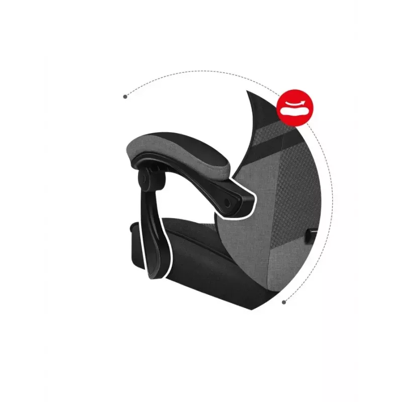 Žaidimų kėdė Huzaro FORCE 4.4 Bucket Seat Juoda Pilka — tinklinis audinys, max 130 kg, aukštis 45–55 cm, 5 ratukų