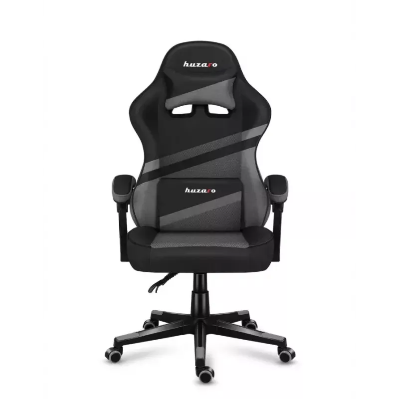 Žaidimų kėdė Huzaro FORCE 4.4 Bucket Seat Juoda Pilka — tinklinis audinys, max 130 kg, aukštis 45–55 cm, 5 ratukų