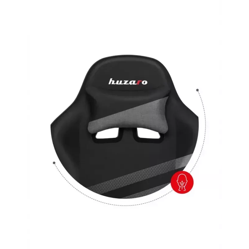 Žaidimų kėdė Huzaro FORCE 4.4 Bucket Seat Juoda Pilka — tinklinis audinys, max 130 kg, aukštis 45–55 cm, 5 ratukų