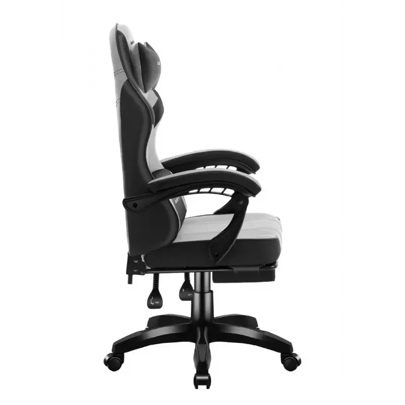 Gaming kėdė Huzaro Force 3.7 Pilka – ergonominė žaidimų kėdė, reguliuojamas aukštis 107,5–116,5 cm, sėdynės plotis 47 cm