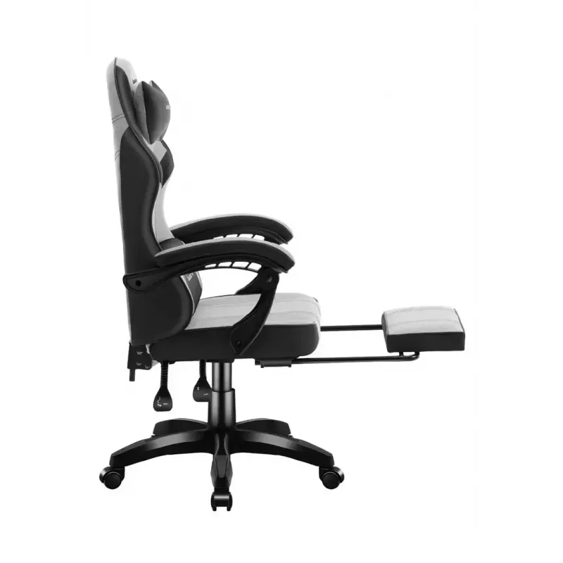 Gaming kėdė Huzaro Force 3.7 Pilka – ergonominė žaidimų kėdė, reguliuojamas aukštis 107,5–116,5 cm, sėdynės plotis 47 cm