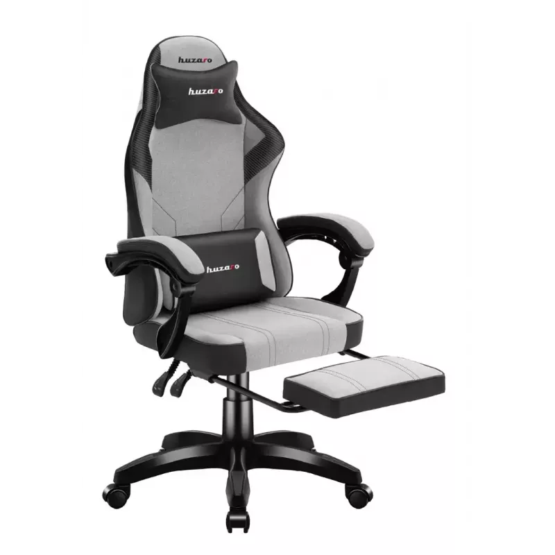 Gaming kėdė Huzaro Force 3.7 Pilka – ergonominė žaidimų kėdė, reguliuojamas aukštis 107,5–116,5 cm, sėdynės plotis 47 cm