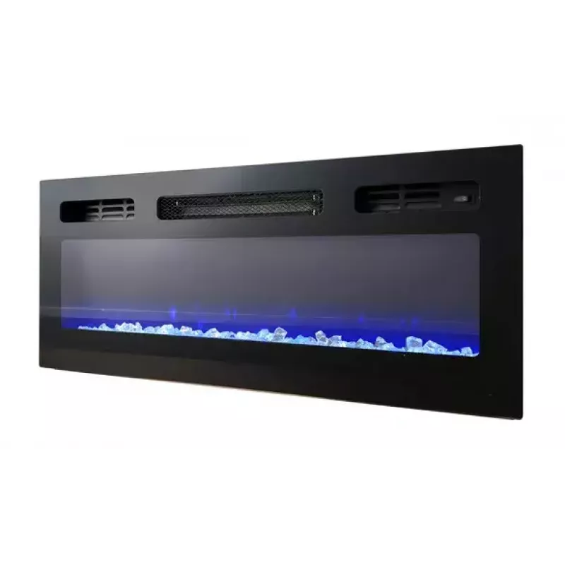 Stalelis televizoriui Cama Meble EVA su elektriniu židiniu 180×40×52 cm, baltas rėmas, blizgūs balti durys, MDF viršus