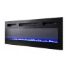 TV spintelė Cama Meble EVA su elektriniu židiniu 180x40x52 cm, juoda/blizganti juoda