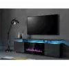 Spintelė televizoriui Cama Meble EVA su elektriniu židiniu 180x40x52 cm grafitas/blizgus grafitas