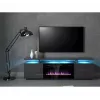 Spintelė televizoriui Cama Meble EVA su elektriniu židiniu 180x40x52 cm grafitas/blizgus grafitas