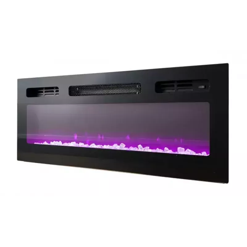 Spintelė televizoriui Cama Meble EVA su elektriniu židiniu 180x40x52 cm grafitas/blizgus grafitas