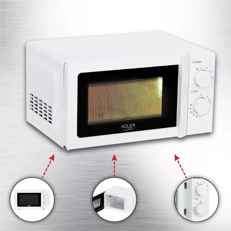 Mikrobangų krosnelė Adler AD 6205, 700 W, 20 L