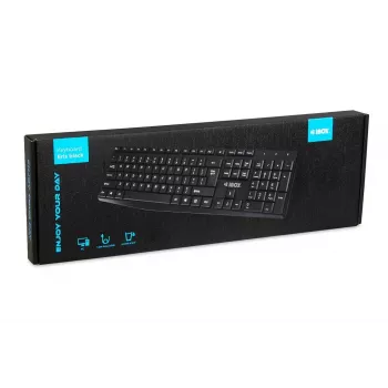Laidinė USB klaviatūra IBOX Eris IKC2010B – pilno dydžio, 105 klavišų, vandeniui atspari, juoda
