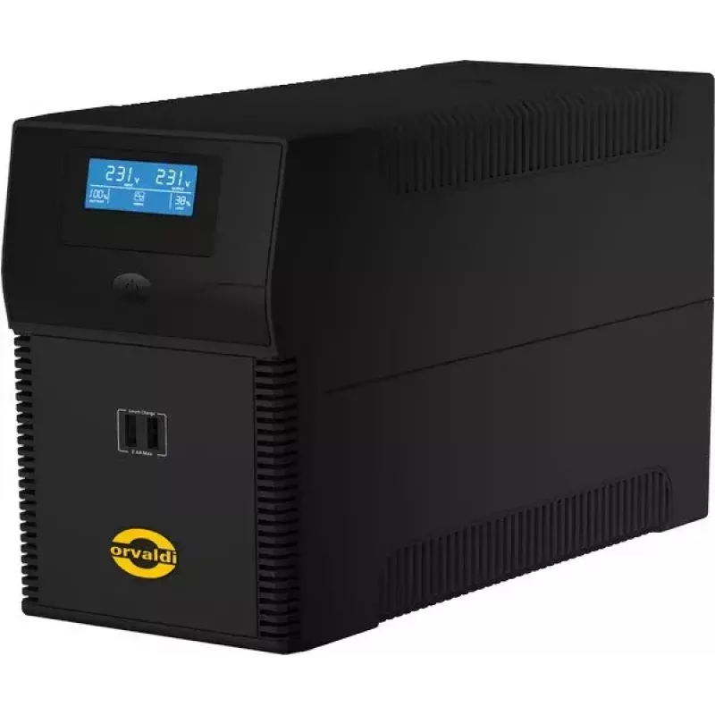 UPS ORVALDI ID1K5CH 1,5 kVA (900 W) Linijinis-interaktyvus, 24 V baterija, LCD, USB, kompaktiškas juodas