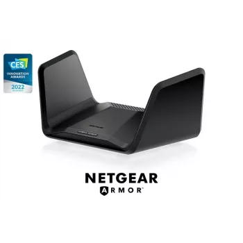 NETGEAR Nighthawk AXE7800 WiFi maršrutizatorius (RAXE300), Wi-Fi 6E (802.11ax), trijų juostų (2,4 GHz / 5 GHz / 6 GHz), Gigabit Ethernet, juodas, nešiojamasis maršrutizatorius